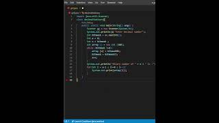 Codes to convert a decimal number into binary number in java #shorts