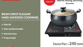 Prestige Hard Anodised Cookware Lifetime Induction Base Sauce Pan, 240mm, Black Buying link ⬇️