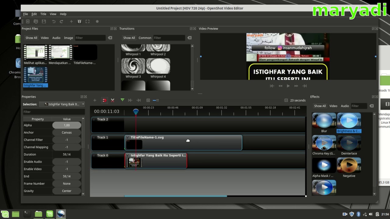 OpenShot Video Editor Tutorial (Indonesian) - YouTube