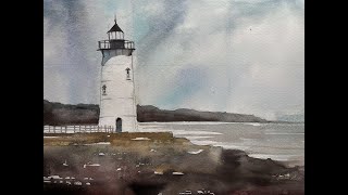 EXTREME BEGINNERS - 30 Minute Watercolor Lighthouse Drawing & Painting with Chris Petri