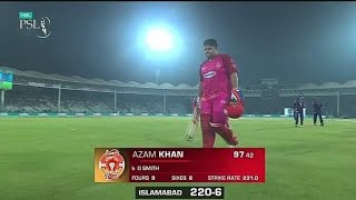 Islamabad united vs Quetta gladiators match | azam khan fastest batting