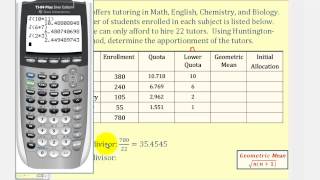 Apportionment: Huntington-Hill Method