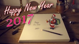 ☀Happy New Year 2017 !!☀  speed painting 3D