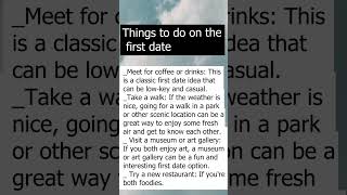 Things to do on the first date#shorts #dating #firstdates #viral