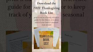 FREE THANKSGIVING BOOK LIST 📚🦃📚