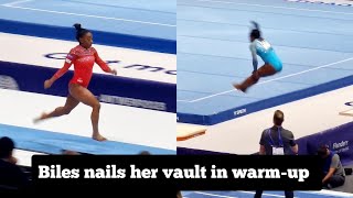 Exclusive videos of Simone Biles training the Yurcchenko double pike (and sticking the landing!!)