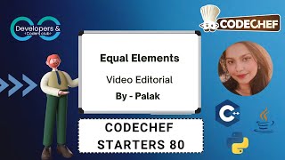 Equal Elements | Starters 80 | CodeChef | DCC NIT-A