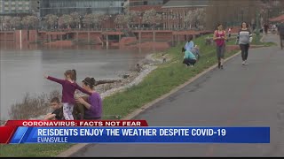 Warm weather brings people out of quarantine in Evansville