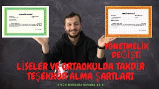 LİSELERDE TAKDİR TEŞEKKÜR ALMA ŞARTLARI ORTAOKULDA TAKDİR NASIL ALINIR 5 GÜN ÖZÜRSÜZ DEVAMSIZLIK