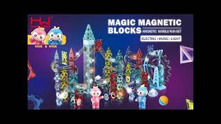 Magic magnetic blocks - tunnel track with lights & music - Castle