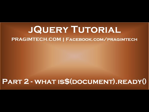 What is $document ready function in jquery What is $document ready function in jquery