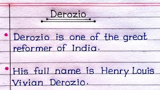 10 Lines On Henry Louis Vivian Derozio In English | Henry Louis Vivian Derozio Essay Writing |