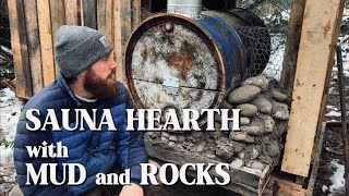 Building a Sauna Hearth with Mud and Rocks