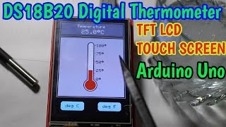 DS18B20 Digital Thermometer with Touch Screen