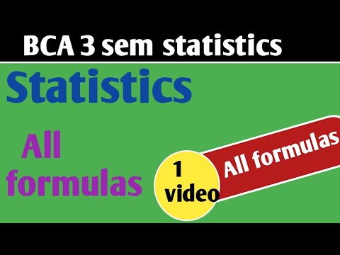 BCA 3 Sem Statistics. All Formulas. - YouTube