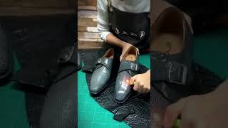 Handmade genuine stingray leather designed Monk Dress shoes #shorts #shoes #handmade #stingray