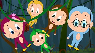 Five Little Monkeys Jumping On The Bed | Nursery Rhymes for Children | Little Kids TV