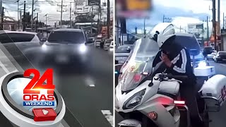 SUV at motorcycle na umano'y nag-counterflow at may blinkers, iniimbestigahan | 24 Oras Weekend