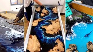 Black Sand Beac | DIY Epoxy resin table