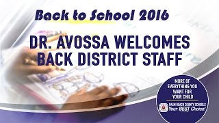 WELCOME BACK STAFF 2016