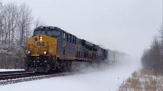 Two for One! A slow CSX Q363 is followed on the opposite track by the fast n hot Q001! (2/9/21) 4K60