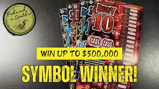 SYMBOL WINNER! Gem 10s $10 Ohio Lottery Scratch Off Tickets