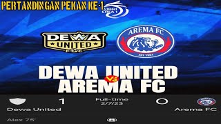 Hasil Akhir Pertandingan - Dewa United VS Arema fc | BRI Liga 1 2023/2024