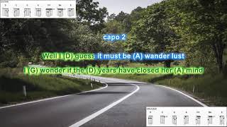 Carefree Highway (capo 2) Gordon Lightfoot play along with scrolling guitar chords and lyrics