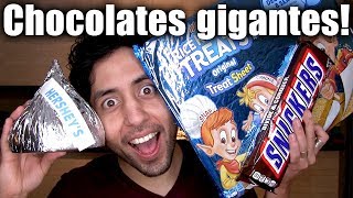 PROBANDO 5 CHOCOLATES GIGANTES!!!! - ChideeTv