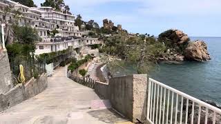 Adventuring outside passing hotel Kalura to Blue bay in Cefalu Sicily