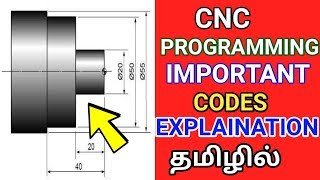 CNC PROGRAMMING IMPORTENT CODES WITH OBRIVATION | சி என் சி ப்ரோக்ராம் முக்கிய கோடுகள் விரிவாக்கம்