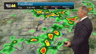 Tracking the potential for strong to severe storms through 8 PM