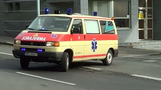 Praha Amfion a.s. VW T4 sanitka | Prague private transport ambulance responding [CZ | 27.2.2016]