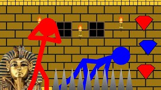 Watergirl and Fireboy, Stickman Animation - Pyramid Temple Parkour