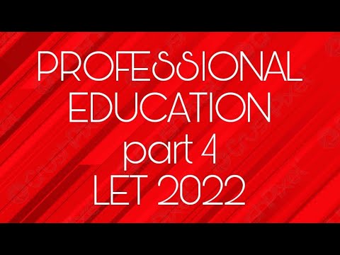 PROFESSIONAL EDUCATION LET REVIEWER 2022 Part 4 With Answer Key - YouTube