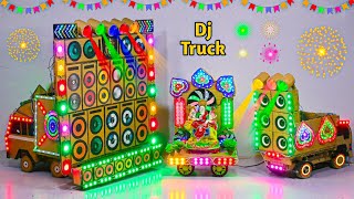 Mini Dj Truck loading At-New Home by cardboard making dj truck and light dj toy eicher dj big dj