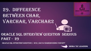 What is difference between Char, Varchar, Varchar2- Oracle SQL Interview series part- 29