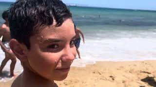 Italian and Spaniard playing beach football with Moroccans in Merkala beach