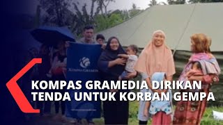 Gerak Cepat Kompas Gramedia Beri Bantuan Tenda ke 2 Lokasi Pengungsian Terdampak Gempa Cianjur