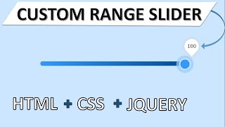 Custom Range Slider With HTML + CSS + JQUERY | CUSTOM RANGE Slider With Number Values.