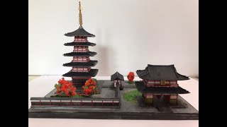 DOYUSHA 童友社 淺草寺五重塔 1/400 手塗製作