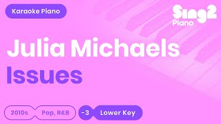 Julia Michaels - Issues (Lower Key) Piano Karaoke