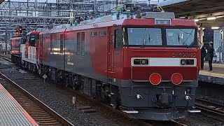 カオスな3重単！《OM出場無動回送(いずれも全検)》大宮駅⑤に停車中の国鉄EF65 2088号機+ムドHD300[岡]+ムドEH500[門]を観察してみた！(単8282列車・新鶴A991B)