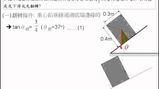 [物理教學影片]範例:重心與最大靜摩擦力