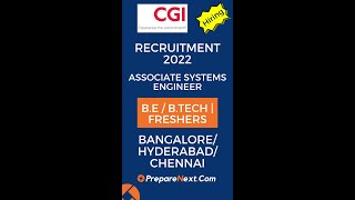 CGI Group Recruitment 2022 | Associate System Engineer | | IT Job | Engineering Job