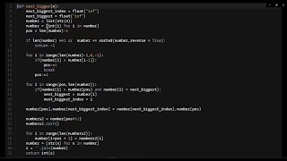 Python - Next Bigger Number With The Same Digits | Codewars 4KYU
