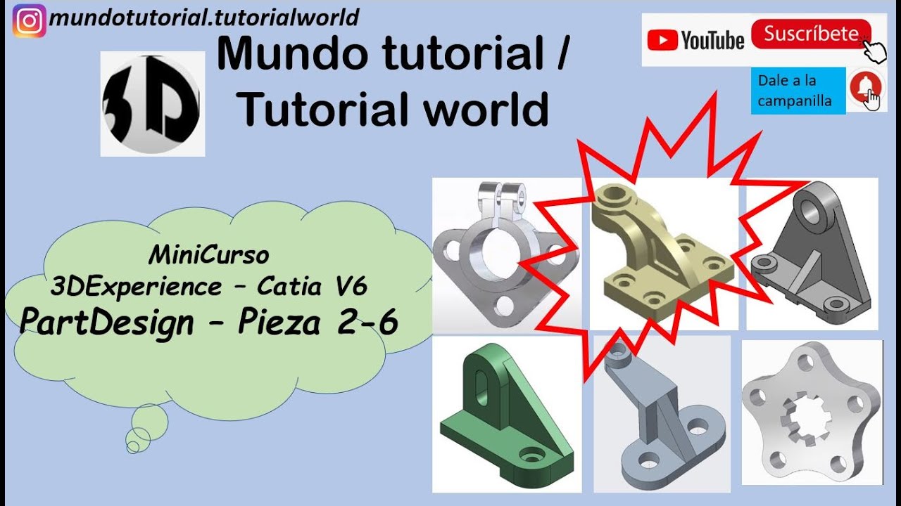 Catia-3DExperience. Mini Curso Part Design. Pieza 2-6 3D - YouTube