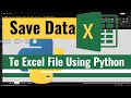 Save Data To Excel File In Python