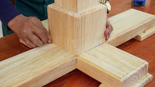 Very Interesting Woodworking Ideas From Strips Of Wood // A Coffee Table With A Strange Design