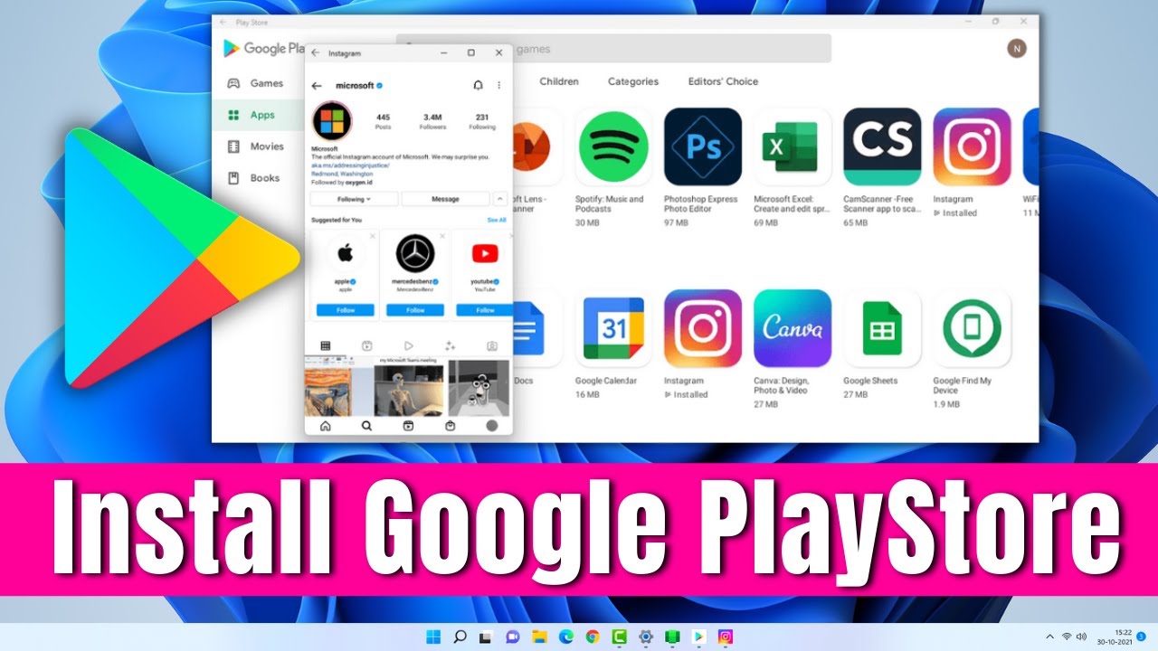 Windows 11: Install Google Play Store! | How To Install Android Apps On ...